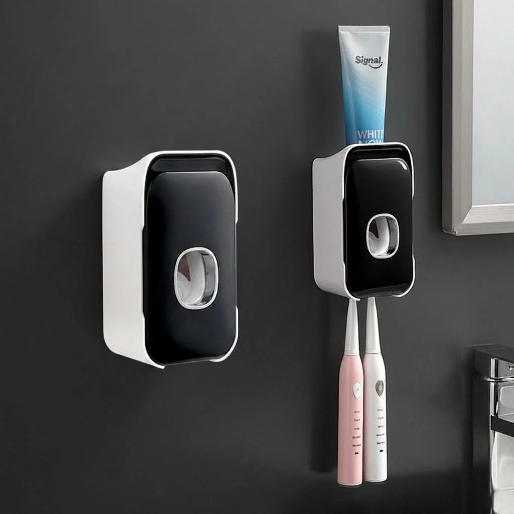 PRESSIQ – Manual Toothpaste Dispenser for Organized Bathroom Use - Imagen 3
