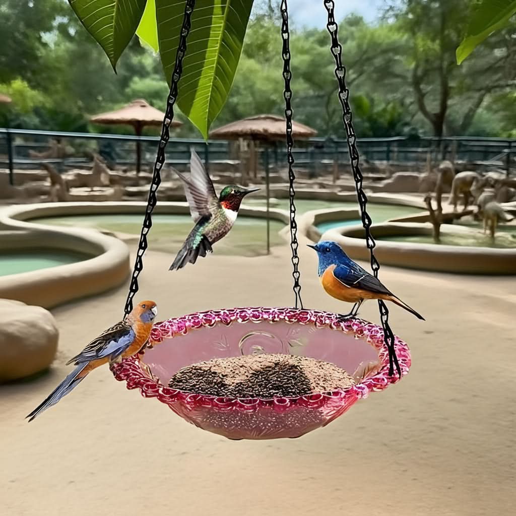 BIRDNEST – Hanging Double Bowl Feeder for Outdoor Bird Watching - Imagen 4
