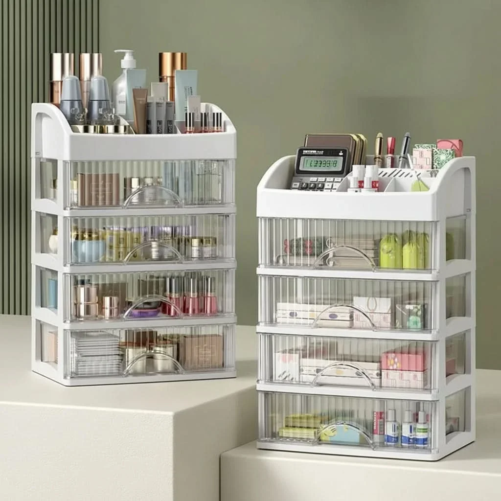 STYLELIVA – Stackable Makeup Storage Box for Organized Beauty Care