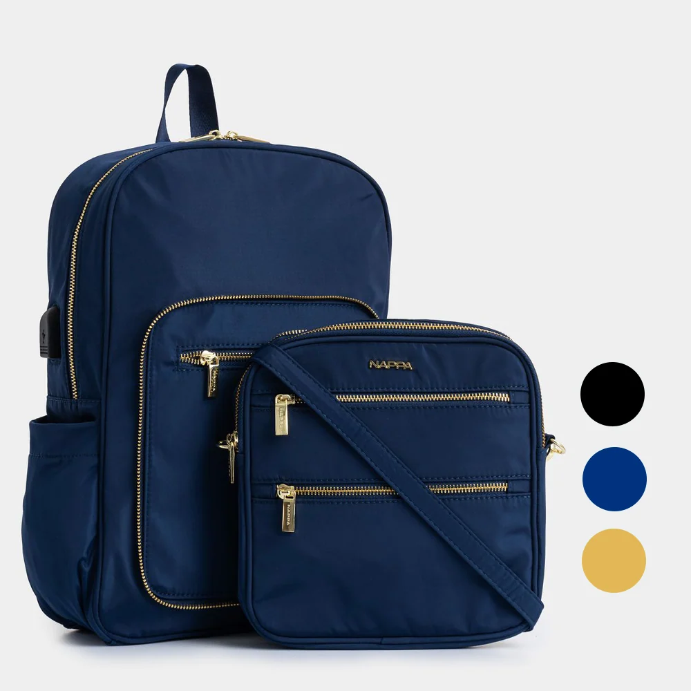 Morral grande funcional 2 en 1 Broni Nappa cierre dorado - Imagen 3