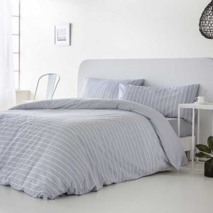 Funda Nórdica BAYAS - Percal Algodón 144 Hilos Gris
