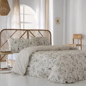 Funda Nórdica BULLON - Satén Algodón Egipcio 200 Hilos Beige