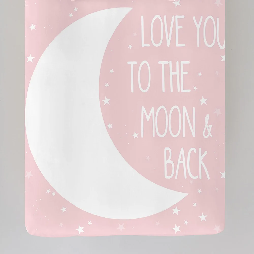Funda Nórdica Infantil MOON PINK - Percal Algodón 144 Hilos Rosa - Imagen 3