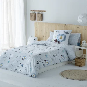 Funda Nórdica Infantil OH BABY - Percal Algodón 180 Hilos Gris