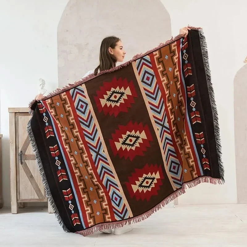 MEXIBREEZE – Bohemian Linen Blanket for Travel & Sofa Use - Imagen 3