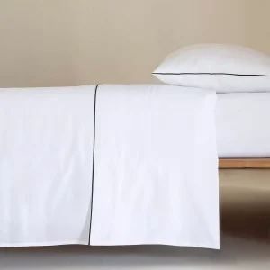 Juego de Sábanas FILO - Satén Algodón Egipcio 300 Hilos Blanco