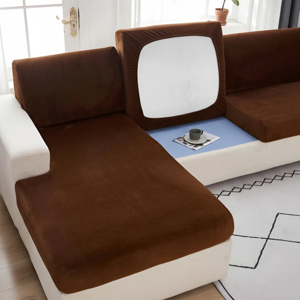STRETCHFLOW – Thick Sofa Seat Cover Solid Color Comfort - Imagen 6