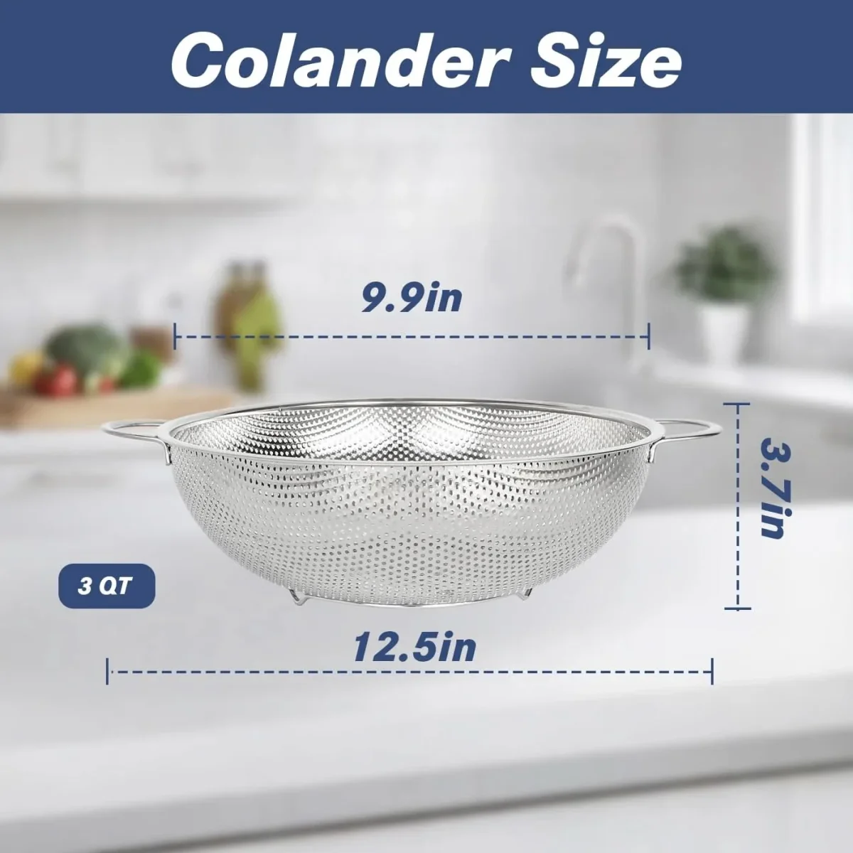 STRAINFLOW – Stainless Steel Kitchen Colander Set - Imagen 8