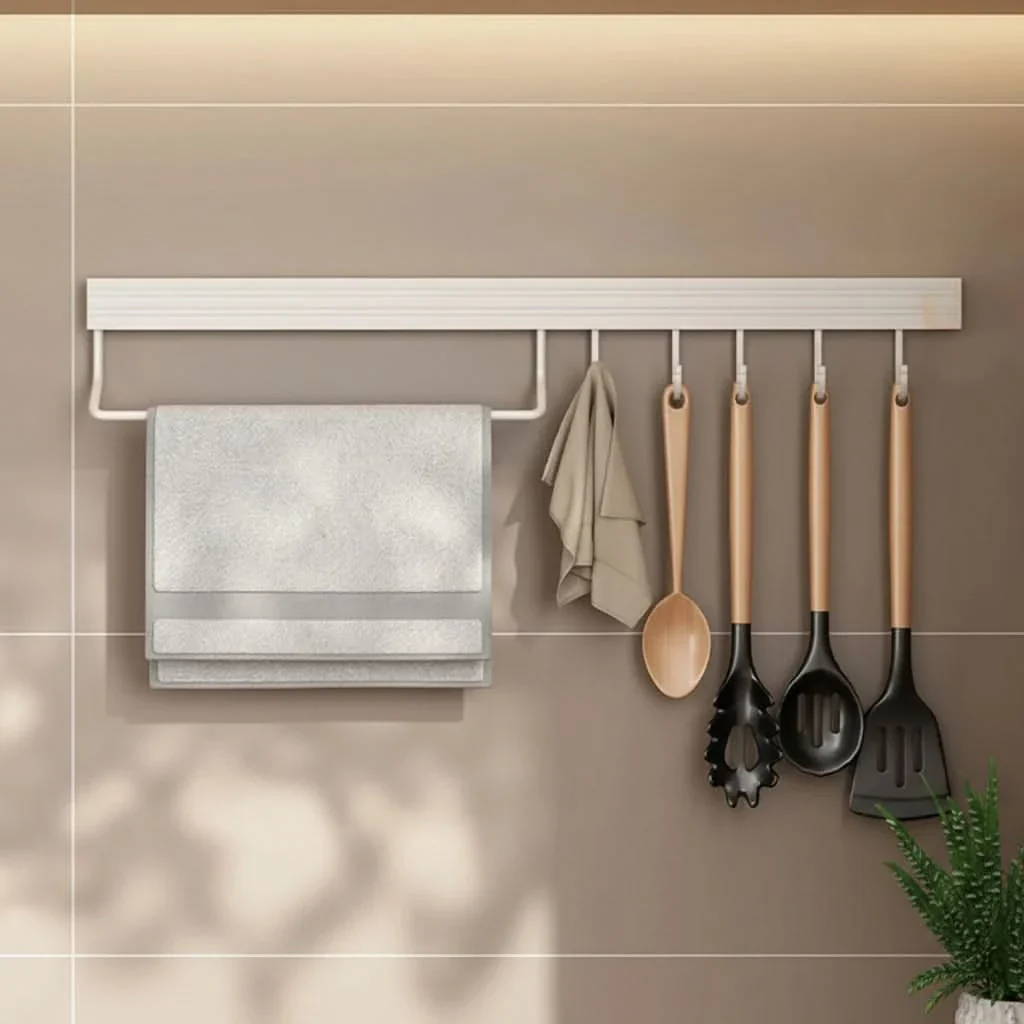RAILFLOW – No-Drill Kitchen Hanger Rack for Everyday Organization - Imagen 6