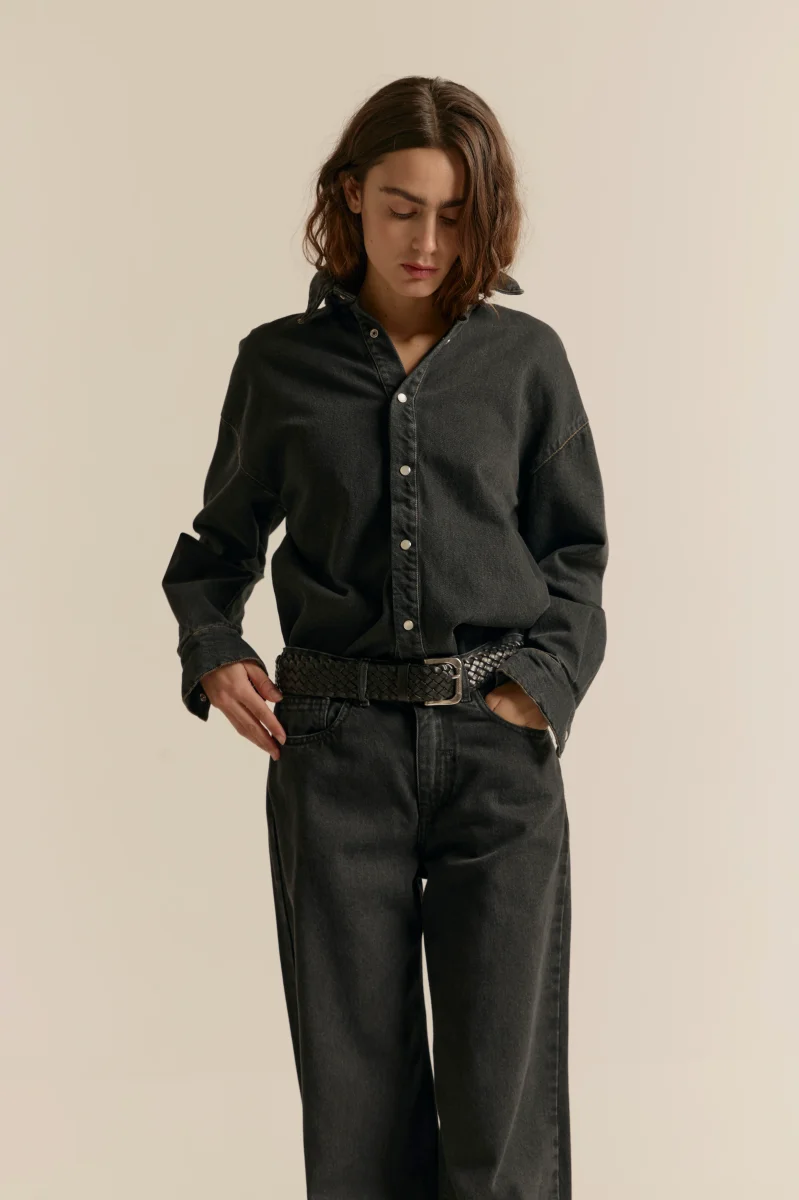 LUCY CAMISA DENIM PIOMBO - Imagen 6