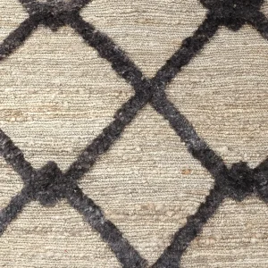 Alfombra SAKRA de yute 350 x 250 cm con patrón negro