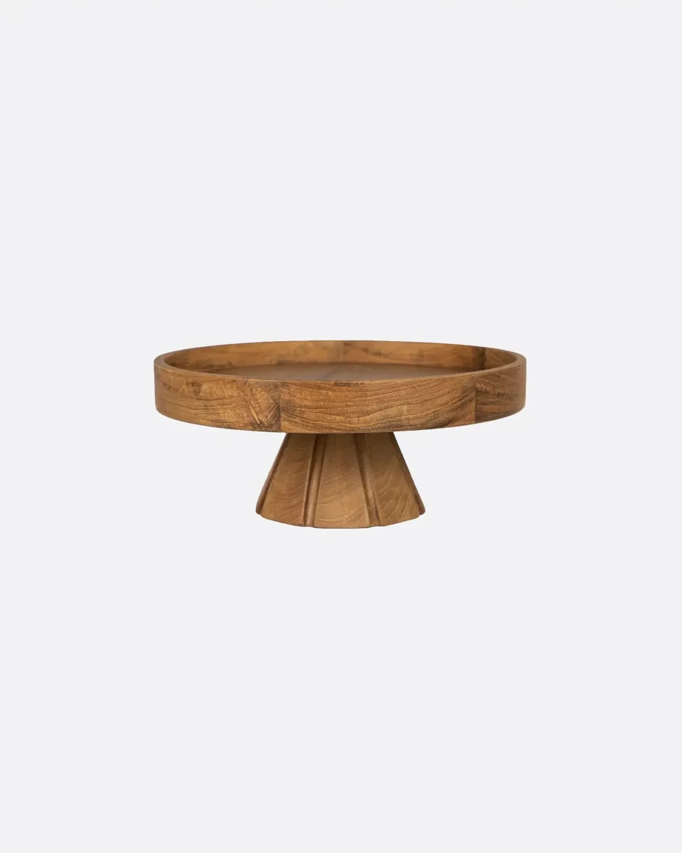 Bandeja JATI de madera de teca reciclada Ø 24 cm x 10 cm de altura - Imagen 2