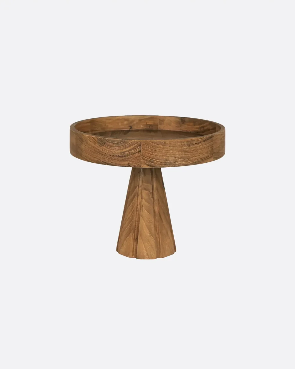 Bandeja JATI de madera de teca reciclada Ø 24 cm x 20 cm de altura - Imagen 2