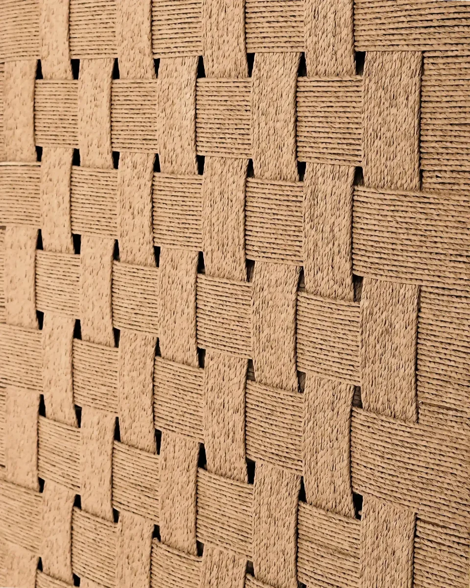 Biombo CORA de madera de teca reciclada y cuerda de papel 190 x 5 x 190 cm - Imagen 5