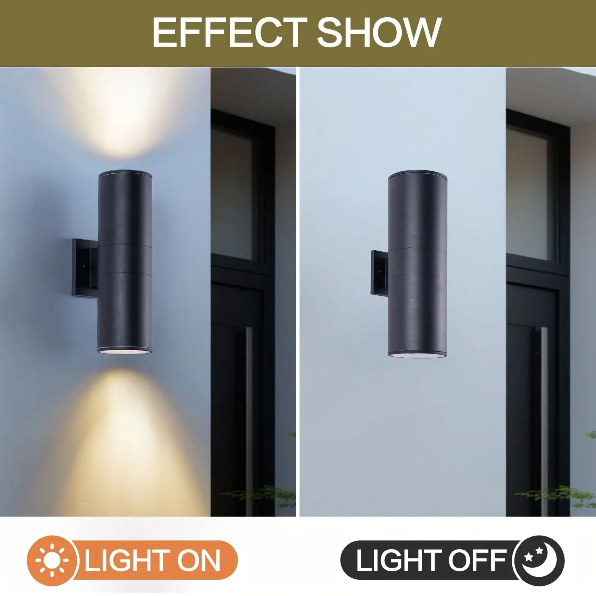 Cylora - Black Cylindrical Outdoor Wall Light - Imagen 6