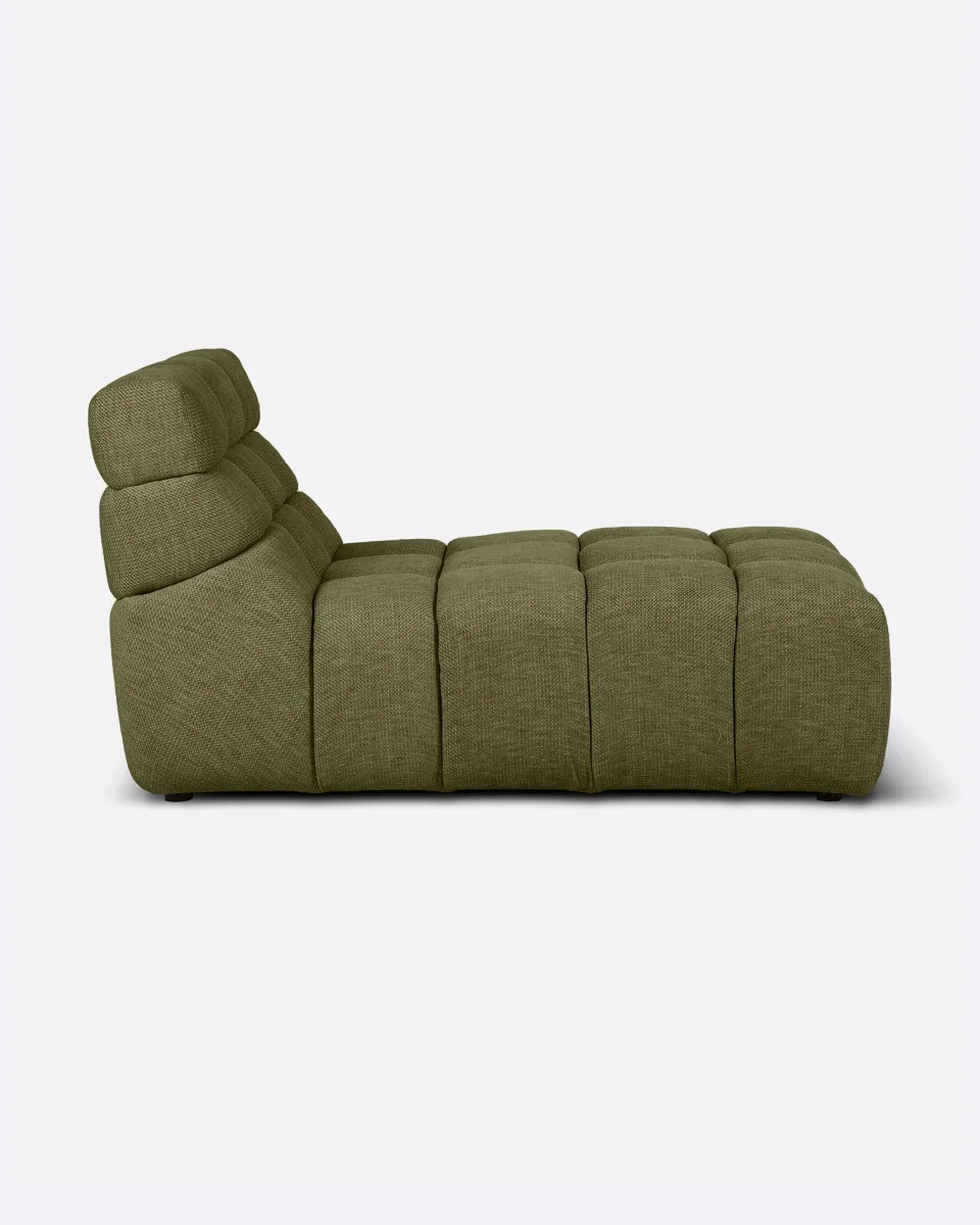Chaise longue CHOPIN de olefina reciclada 93 x 145 x 78 cm en color musgo - Imagen 2