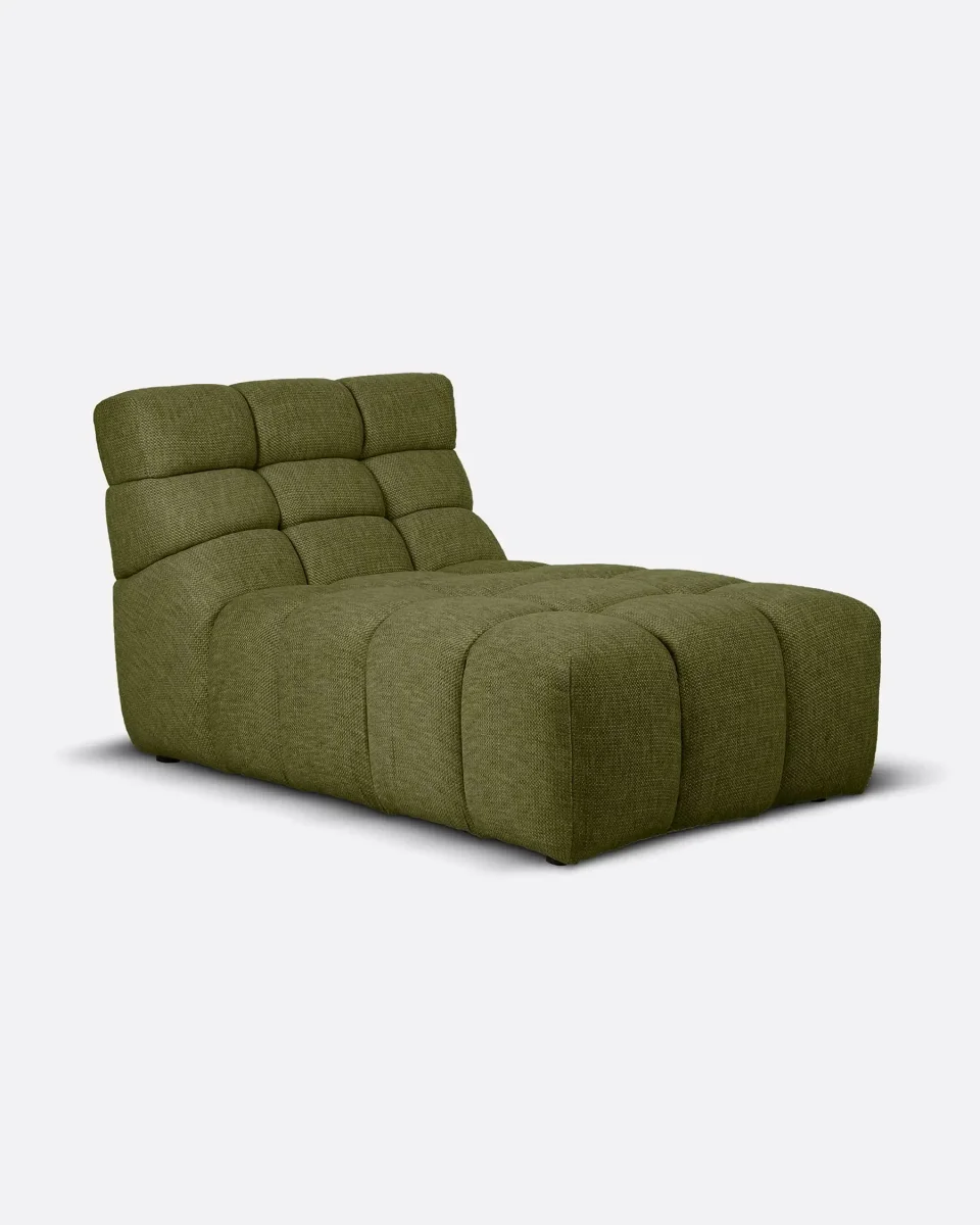 Chaise longue CHOPIN de olefina reciclada 93 x 145 x 78 cm en color musgo - Imagen 3