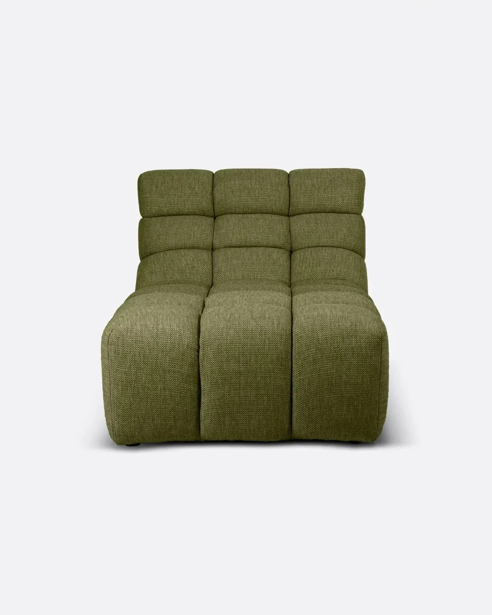 Chaise longue CHOPIN de olefina reciclada 93 x 145 x 78 cm en color musgo - Imagen 4