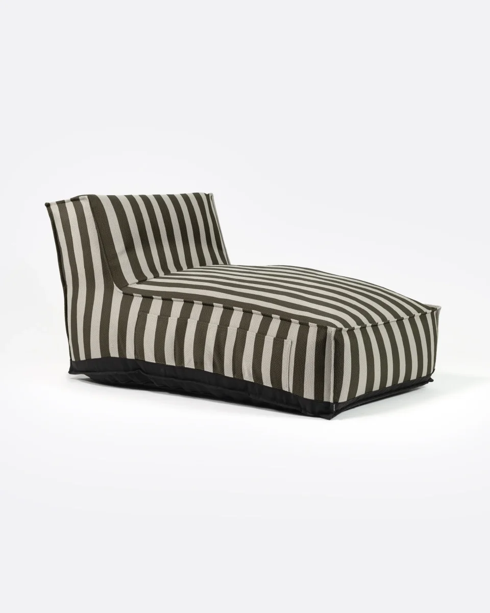 Chaise longue de exterior CACCINI 90 x 145 x 80 cm en color natural y gris oscuro (Charcoal) - Imagen 3