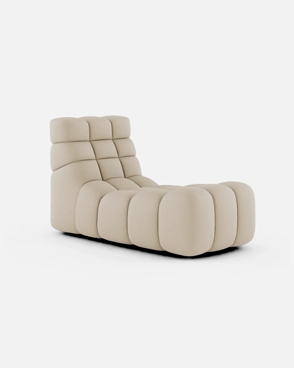 Chaise longue relax CHOPIN de olefina reciclada 65 x 135 x 76 cm en color natural - Imagen 3