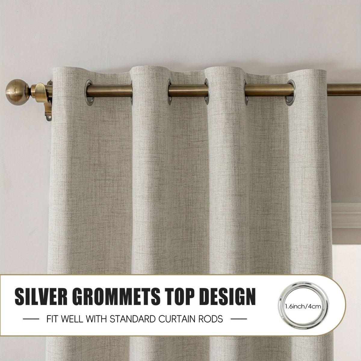 BURLAPLIVA – Blackout Textured Curtains for Elegant Living Rooms - Imagen 5
