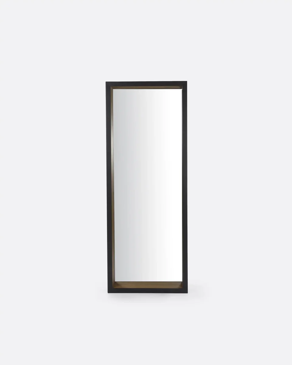 Espejo GEOX de madera de teca reciclada y hierro 80 x 15 x 210 cm - Imagen 2