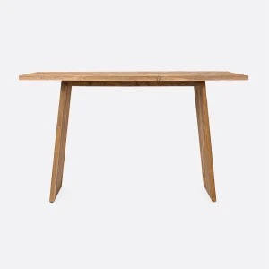 Mesa alta EROSI de madera de teca reciclada 180 x 80 x 105 cm en color natural