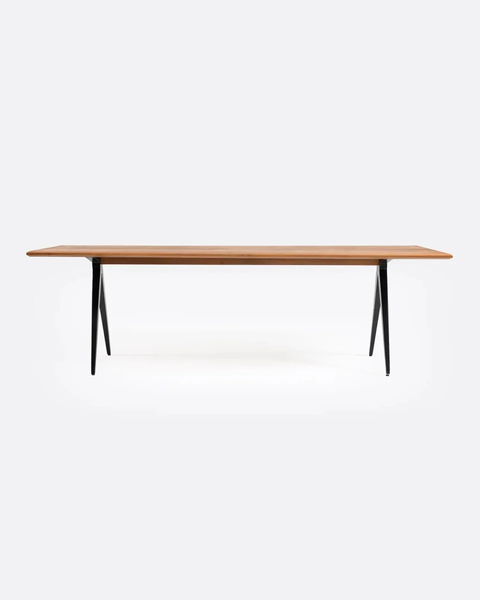 Mesa de comedor LIKU de madera de teca reciclada y hierro 180 x 80 x 75 cm - Imagen 2