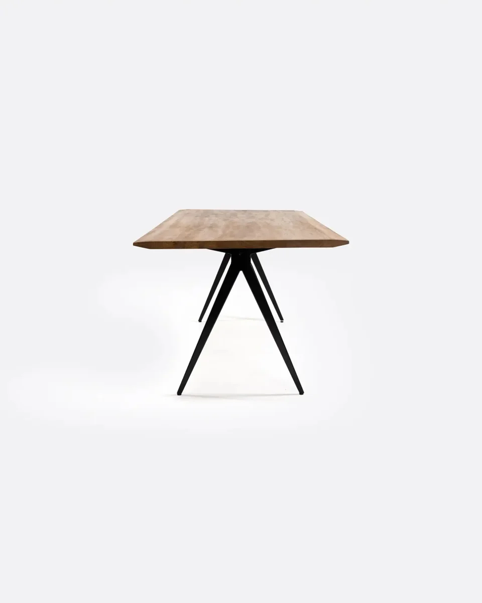 Mesa de comedor LIKU de madera de teca reciclada y hierro 180 x 80 x 75 cm - Imagen 5
