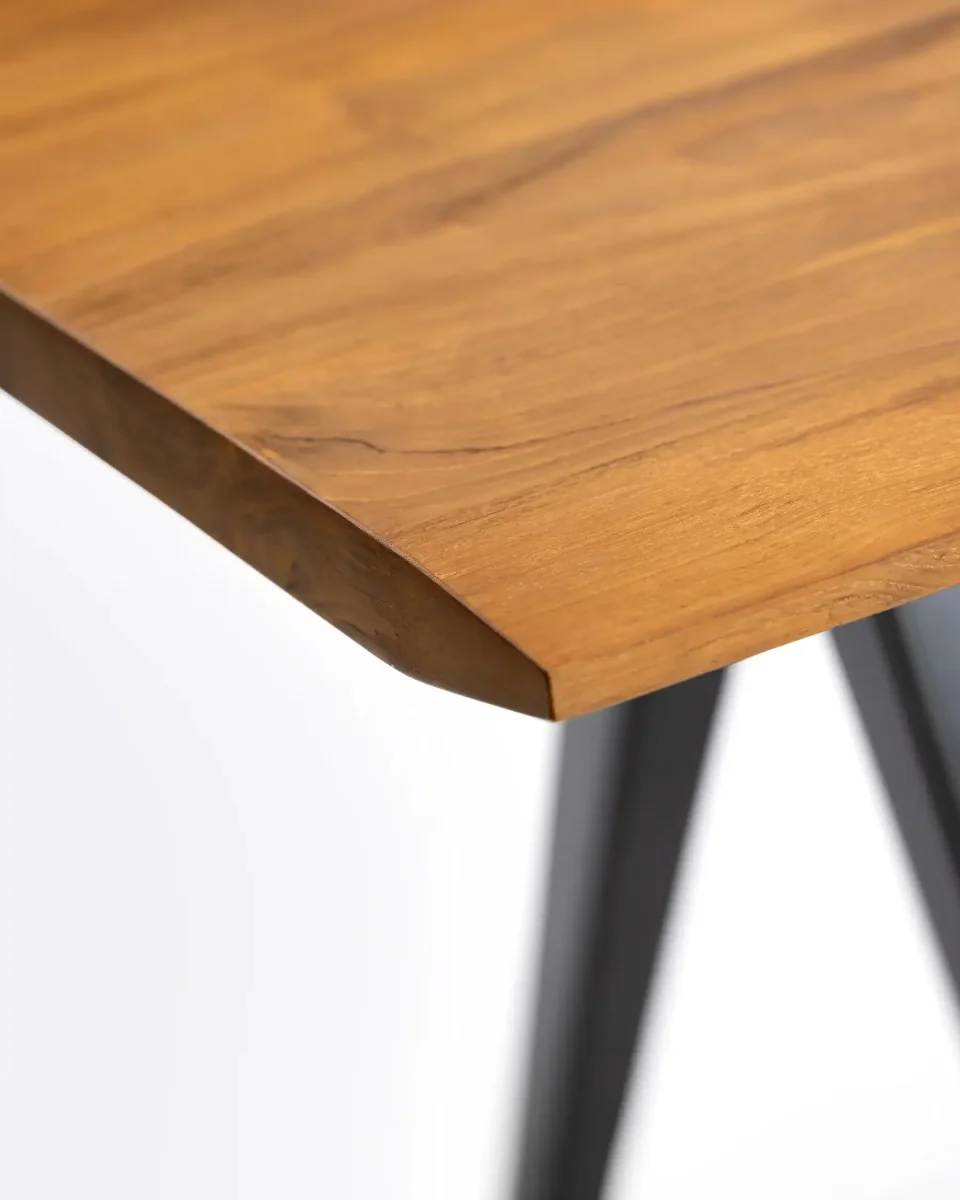 Mesa de comedor LIKU de madera de teca reciclada y hierro 180 x 80 x 75 cm - Imagen 6