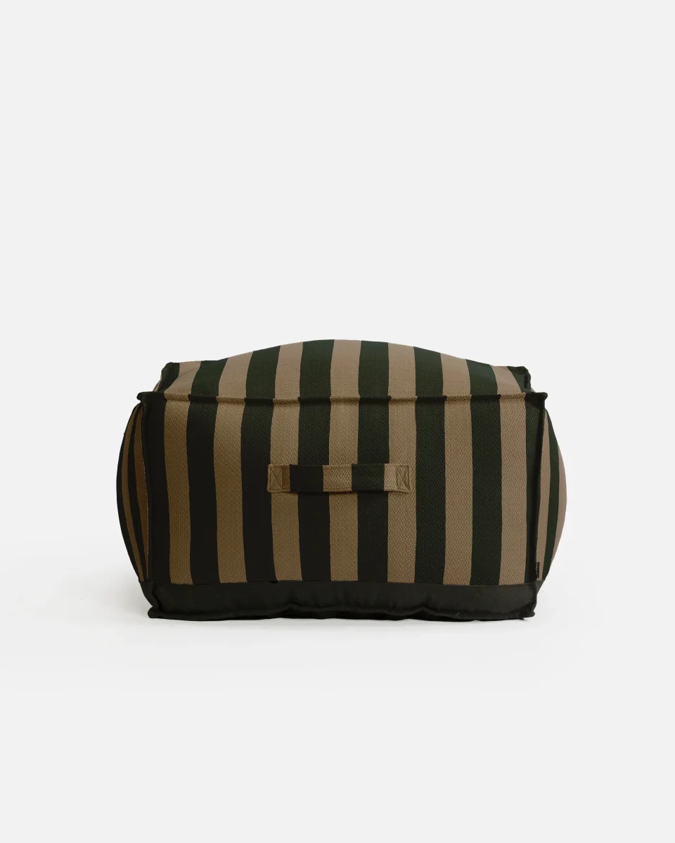 Puf de exterior CACCINI 80 x 80 x 45 cm en color natural y verde oscuro (Sahara) - Imagen 2