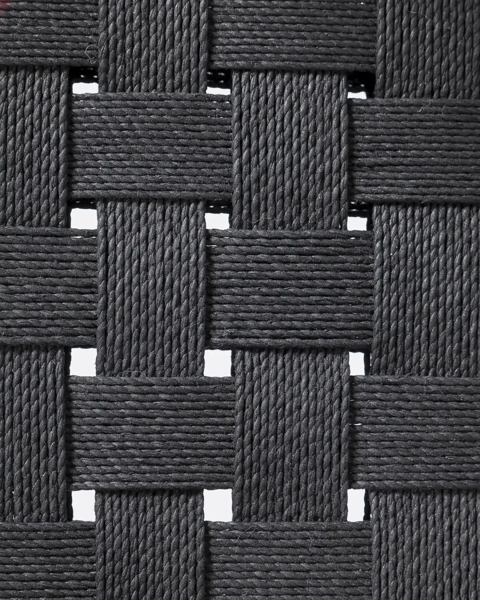 Silla CORA de madera de teca y cuerda de papel 52 x 55 x 77 cm en color natural y negro - Imagen 5