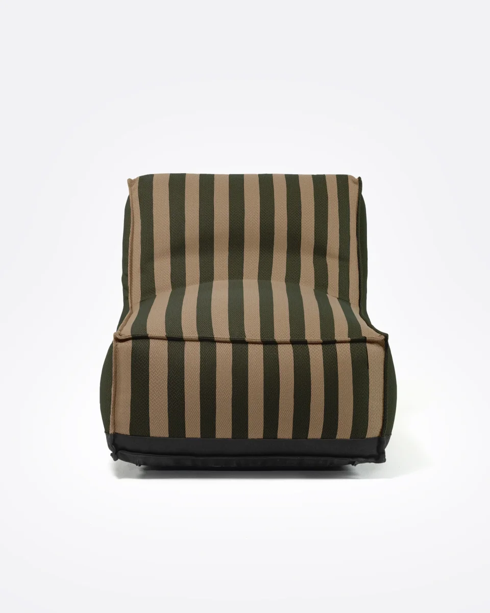 Sofá exterior CACCINI 1 plaza 80 x 95 x 80 cm en color natural y verde oscuro (Sahara) - Imagen 4