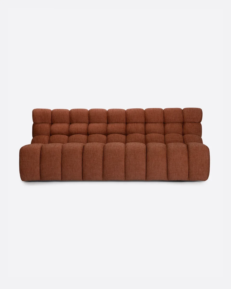 Sofá modular CHOPIN 4 plazas de olefina reciclada 215 x 93 x 78 cm en color terracota